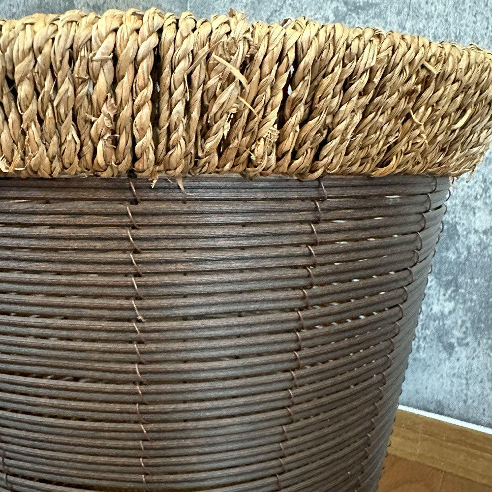 鉢カバー 10号 PE グラス巻 ケンガイ ブラウン ツートン