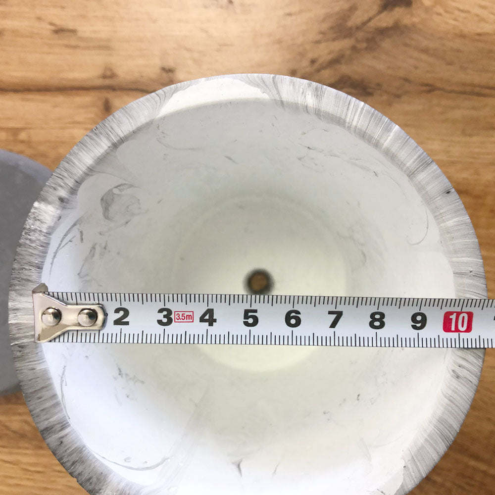 陶器鉢 4号 デザイン陶器 ソーサー付 グレー マーブル