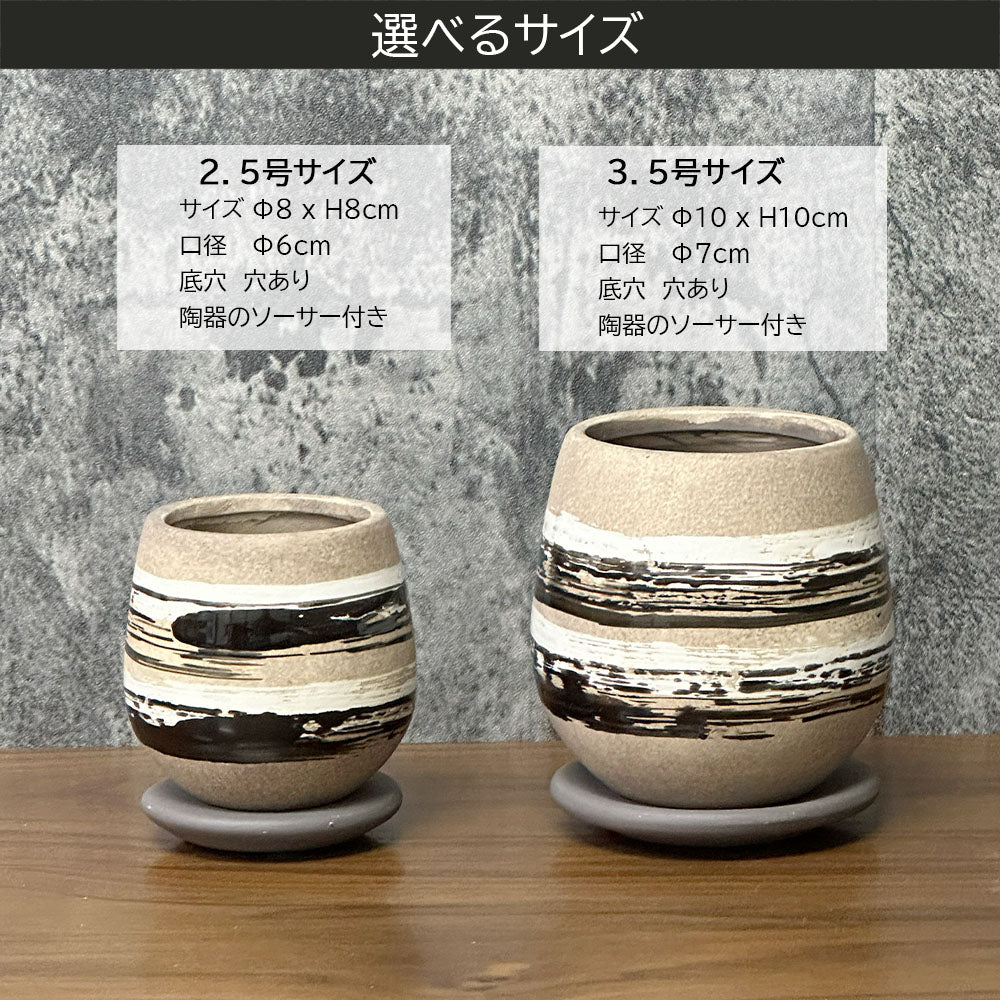 鉢 選べるサイズ 2.5号 3.5号 デザイン陶器鉢 送料無料