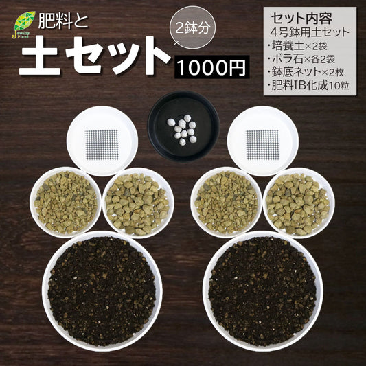 培養土 【肥料と土セット】 観葉植物 植え替え 4号土セット まとめ買い お手軽 簡単に植え替え出来る