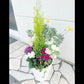 お正月花 飾り 寄せ植え 玄関 選べるサイズ 8号 10号 白黒セラアート鉢 受皿付 花の寄せ植え