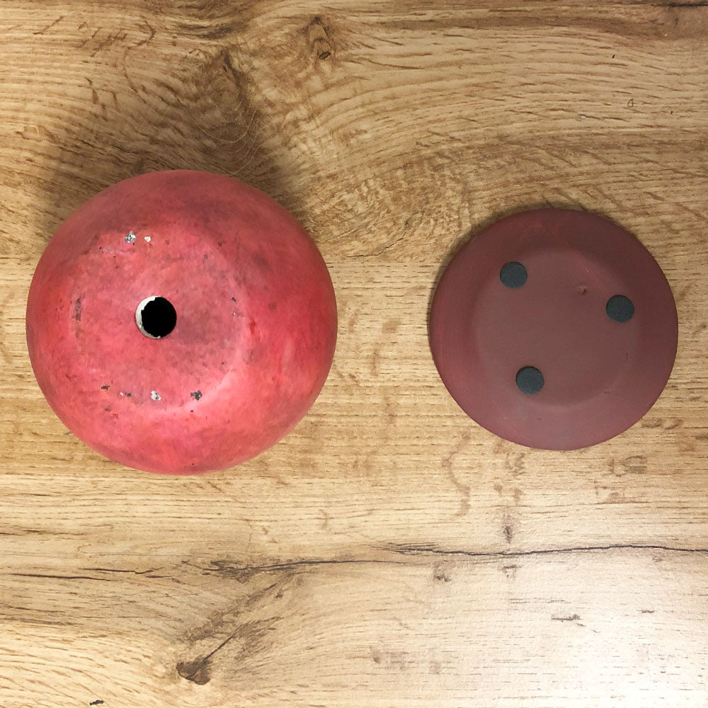 陶器鉢 3.5号 デザイン陶器 ソーサー付 レッド ブルー オレンジ ブラウン 送料無料 [NA24-100/DB60]