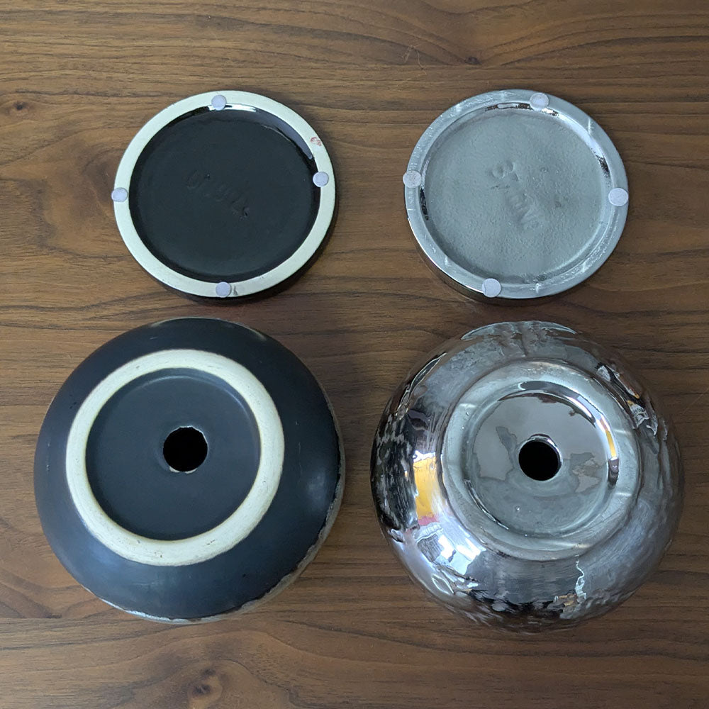 鉢 4号 おしゃれ 陶器鉢 選べるカラー 黒 ホリゾンタル メタリック
