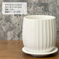 鉢 4号 おしゃれ 陶器鉢 白 デザイン陶器 マット ボールプリーツ